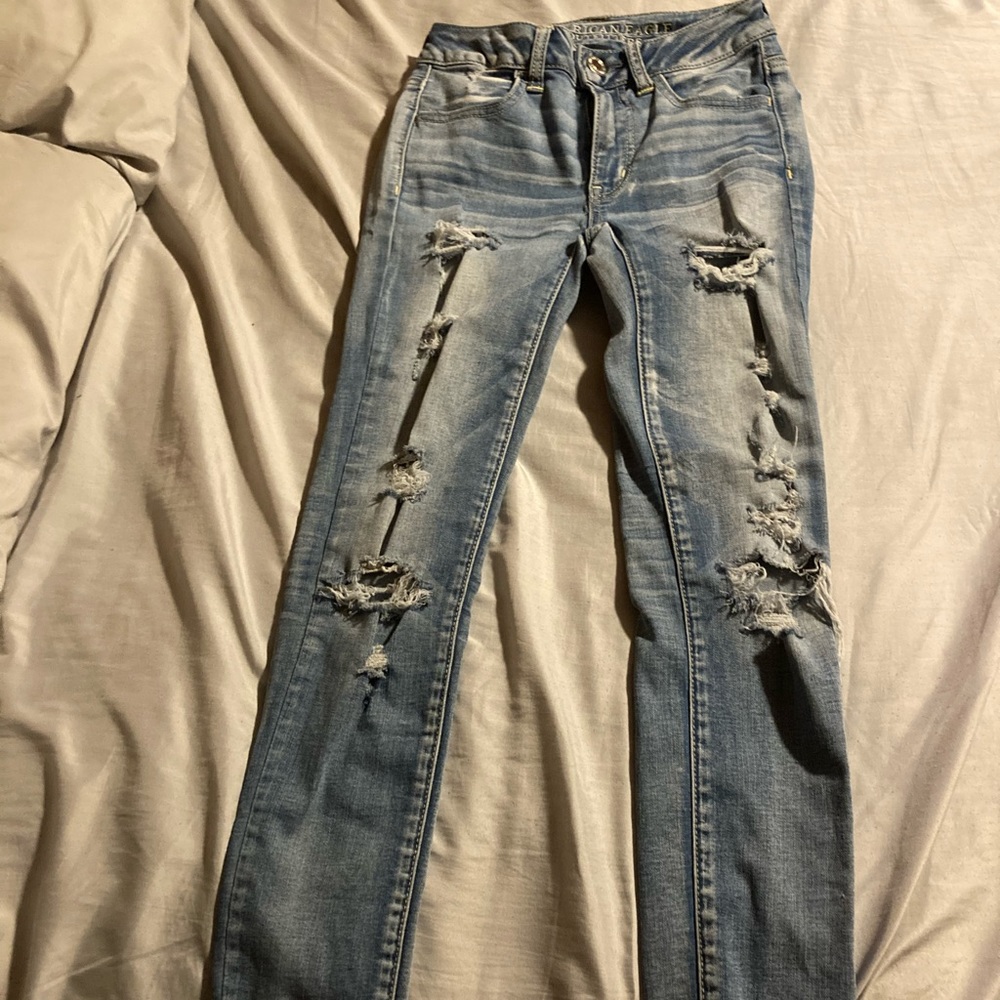 American Eagle ripped skinny jeans